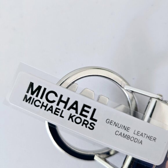 NWT MICHAEL Michael Kors Leather Reversible Belt XL Black White - Bold Signature - Picture 3 of 5